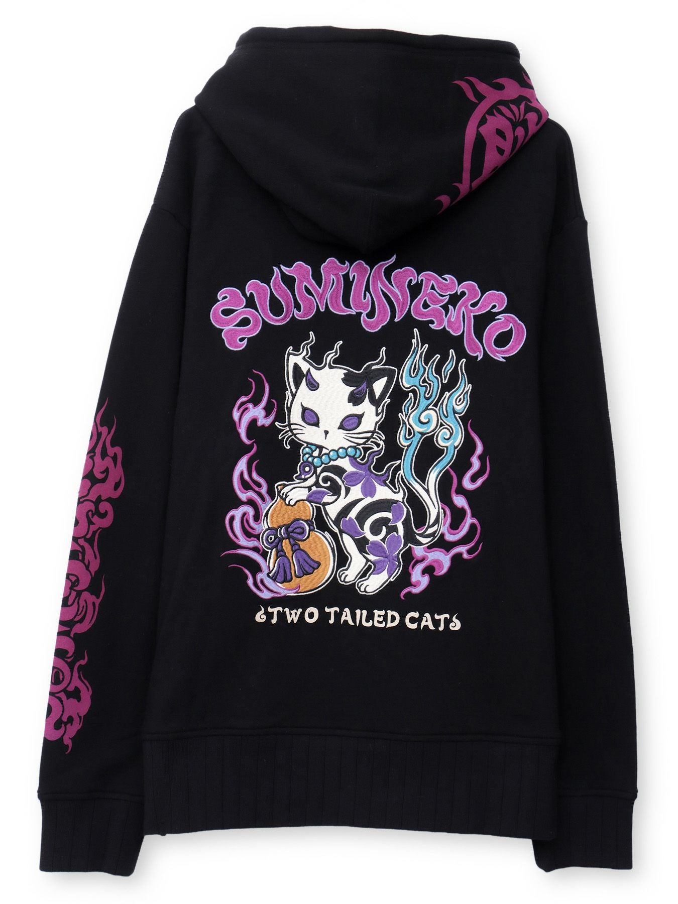 すみねこ 楽天市場】【SUMINEKO】“桜墨猫”裏ファーBIGシルエットZIPパーカー