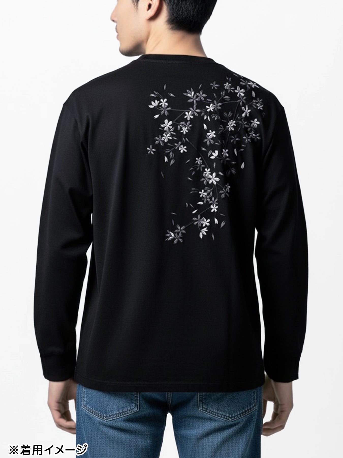 ≪40%OFF≫【絡繰魂】“桜吹雪”刺繍入りロンT≪返品・取寄対応不可