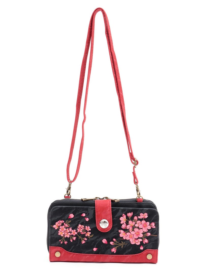 【雅結】桜刺繍ショルダーウォレット