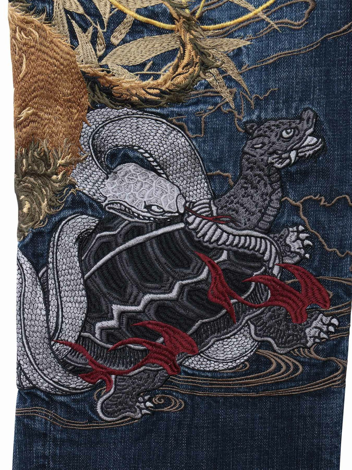  ＜春の予約会＞【絡繰魂・頂】“四神”総刺繍デニムパンツ〔別注〕