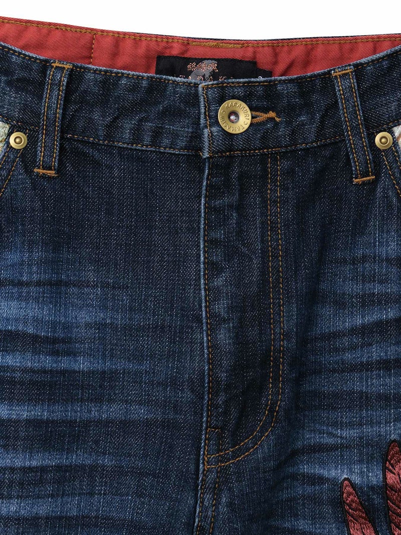  ＜春の予約会＞【絡繰魂・頂】“四神”総刺繍デニムパンツ〔別注〕