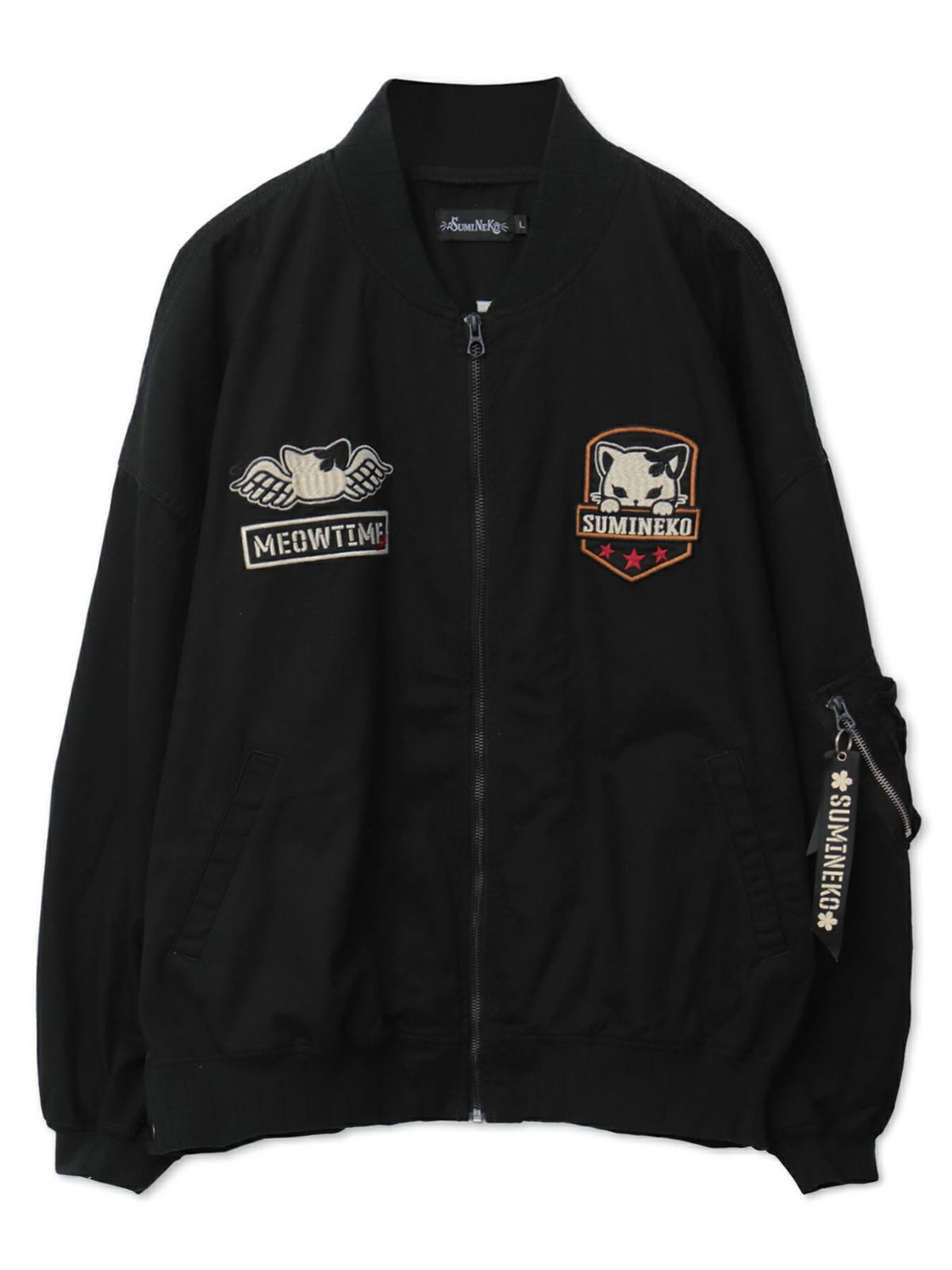 ＜春の予約会＞【SUMINEKO】“スミネコ”刺繍入りBIGシルエットMA-1