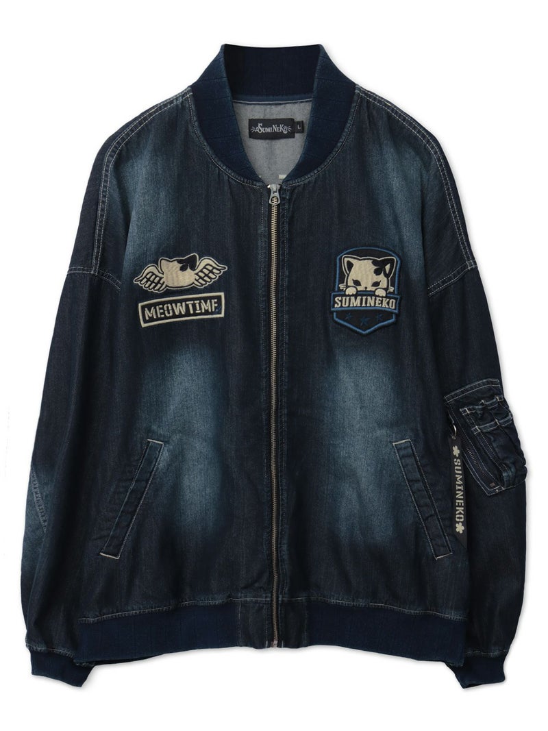 ＜春の予約会＞【SUMINEKO】“スミネコ”刺繍入りBIGシルエットMA-1