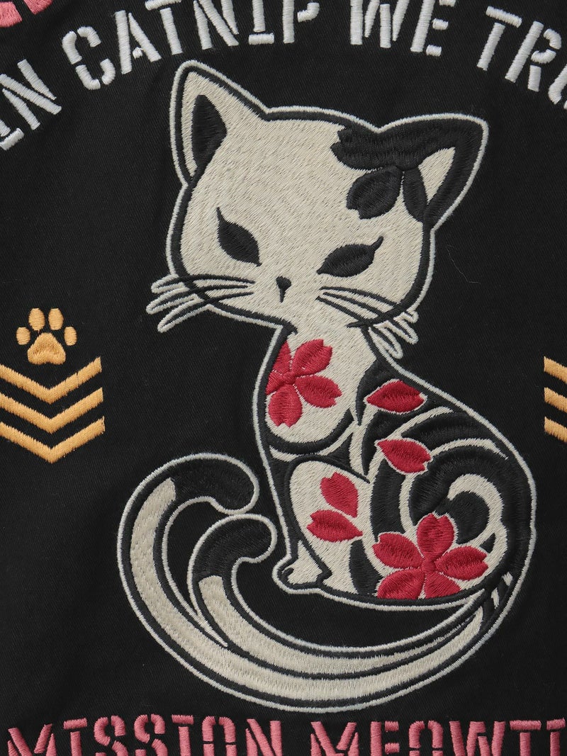 ＜春の予約会＞【SUMINEKO】“スミネコ”刺繍入りBIGシルエットMA-1