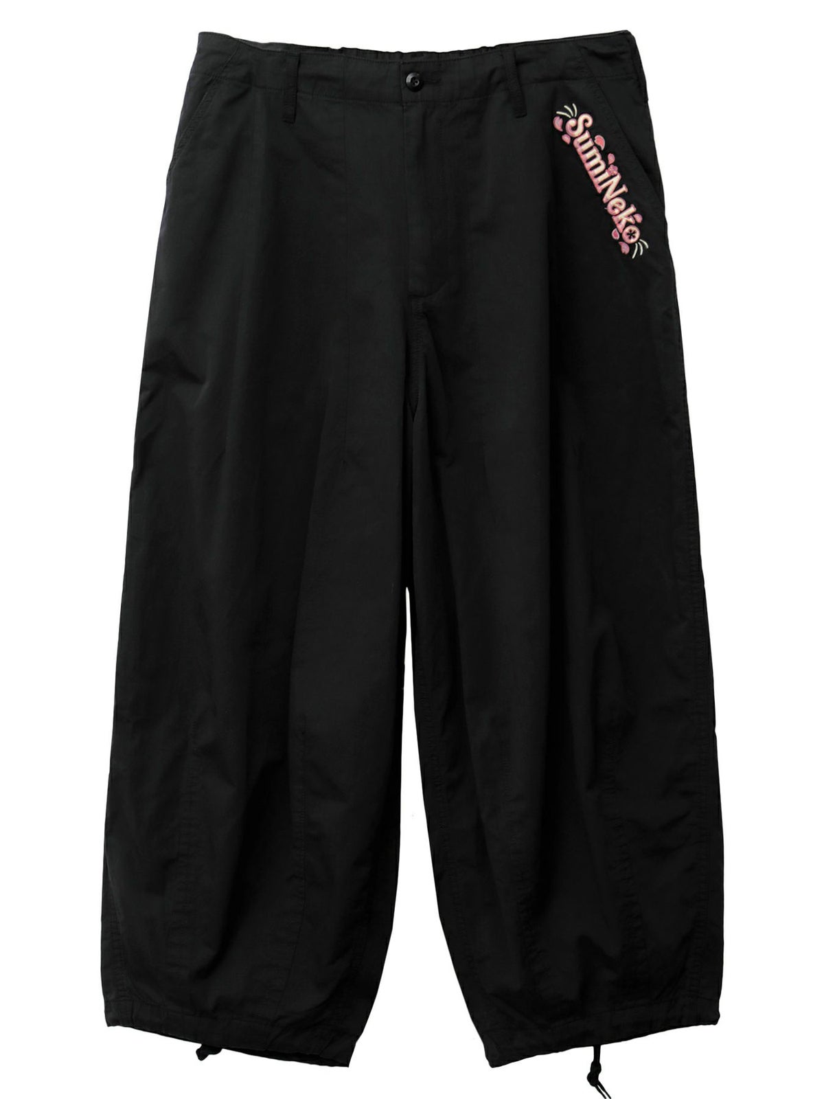 ＜春の予約会＞【SUMINEKO】“桜と墨猫”刺入りバルーンパンツ