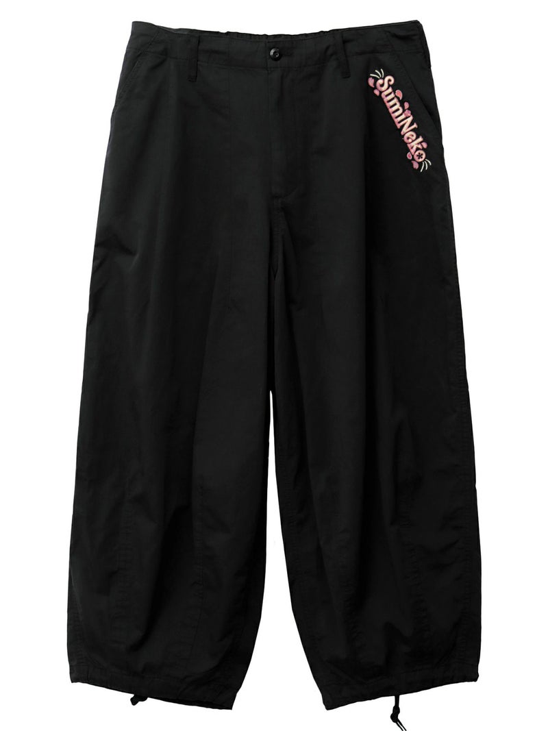 ＜春の予約会＞【SUMINEKO】“桜と墨猫”刺入りバルーンパンツ