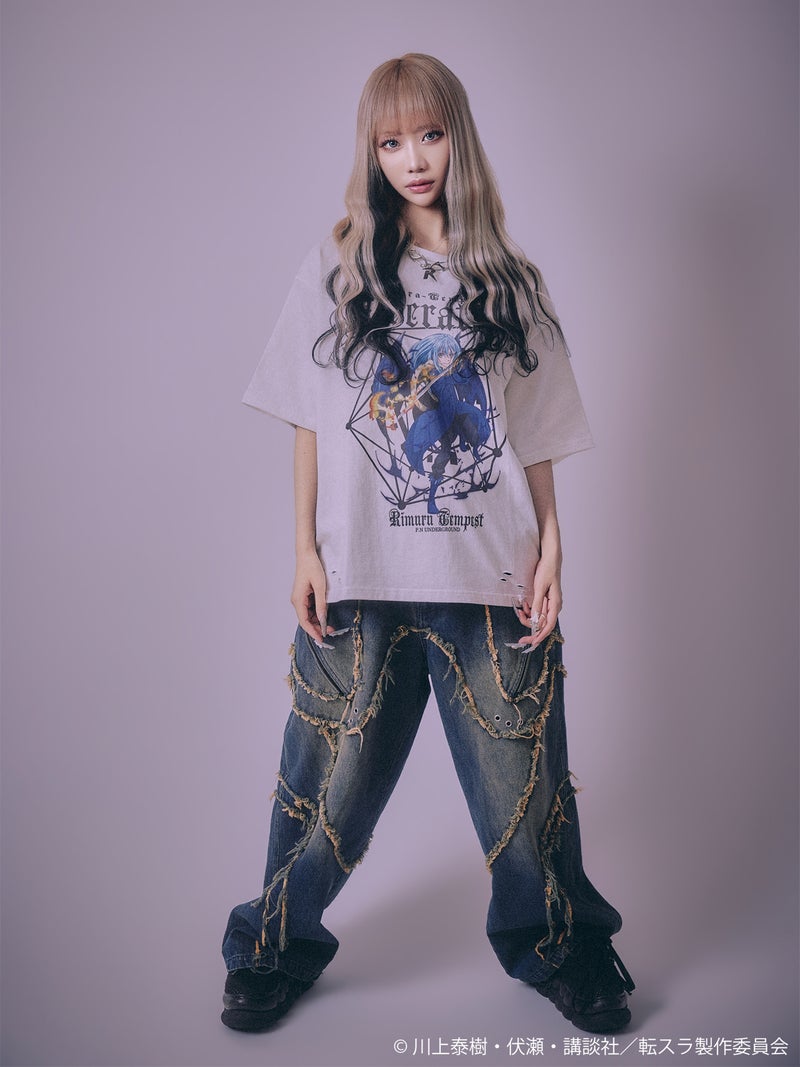  【P.N UNDERGROUND×転生したらスライムだった件】“リムル”ダメージTシャツ