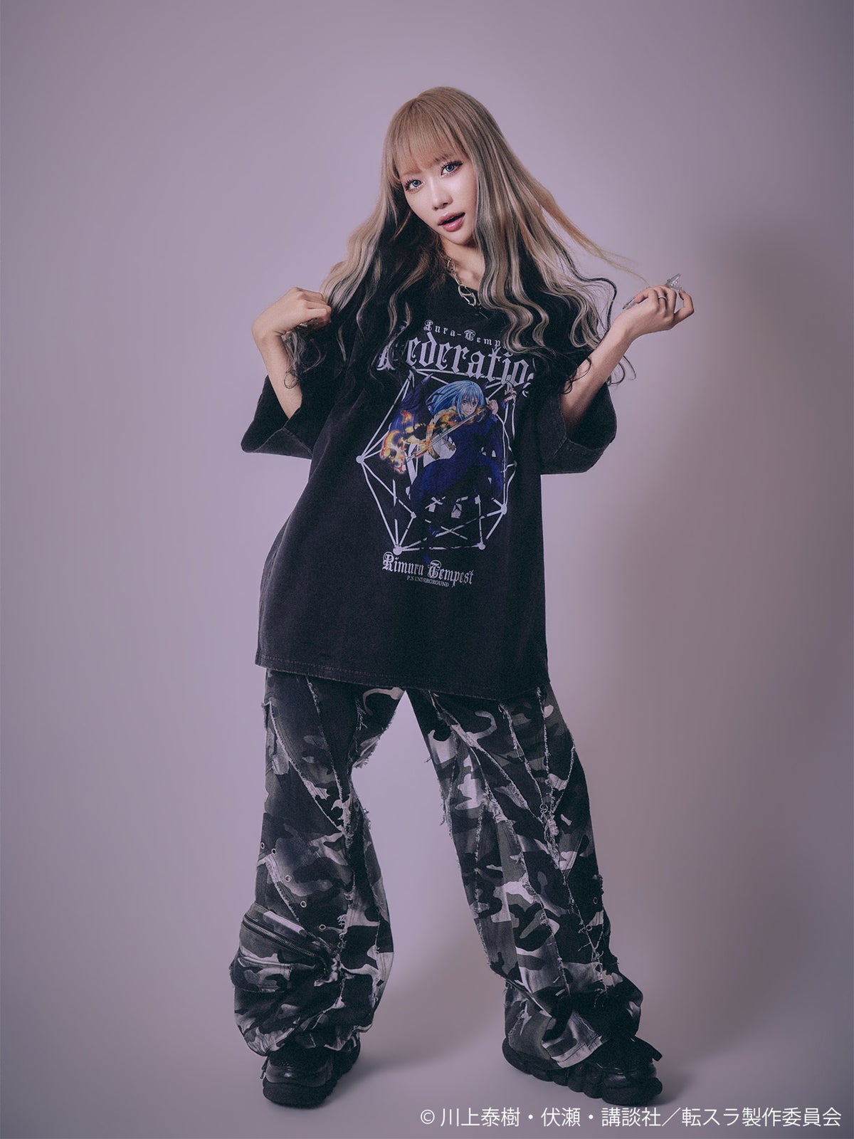  【P.N UNDERGROUND×転生したらスライムだった件】“リムル”ダメージTシャツ