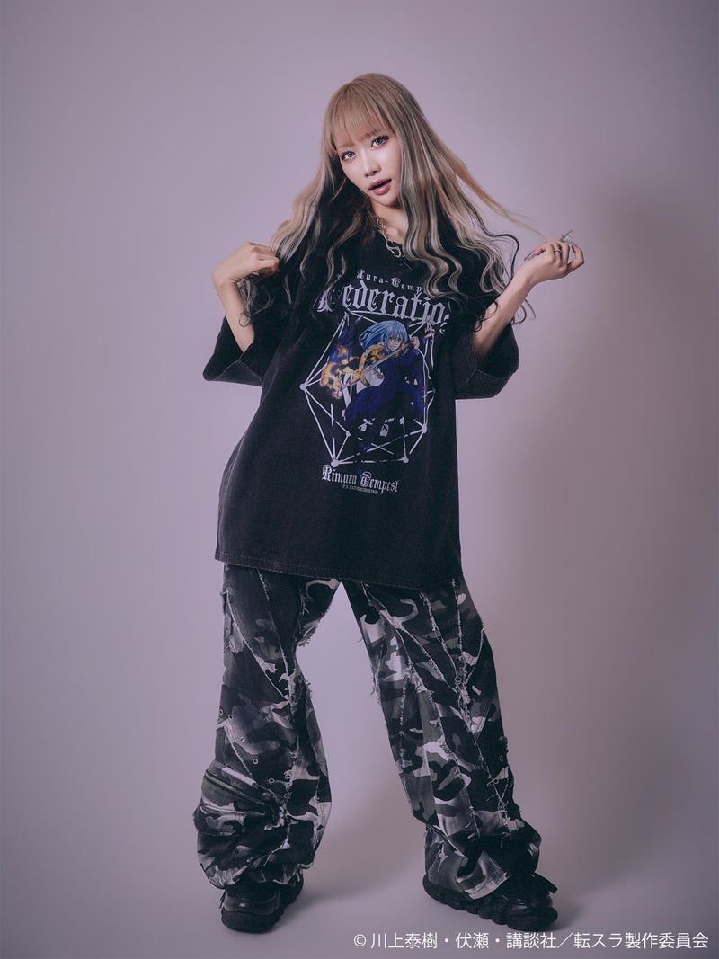  【P.N UNDERGROUND×転生したらスライムだった件】“リムル”ダメージTシャツ