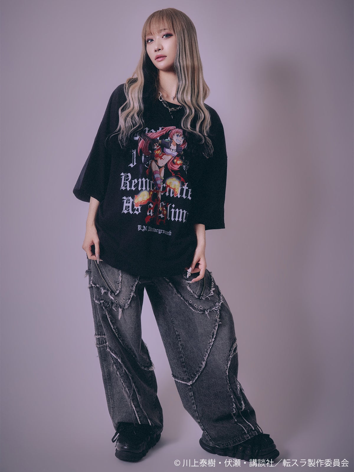 【P.N UNDERGROUND×転生したらスライムだった件】“ミリム”ダメージTシャツ