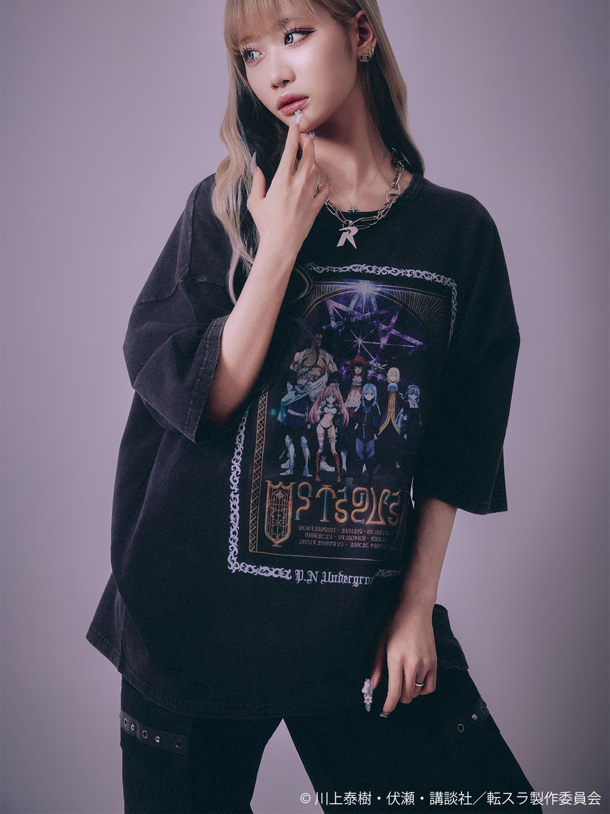 【P.N UNDERGROUND×転生したらスライムだった件】“オクタグラム”ダメージTシャツ