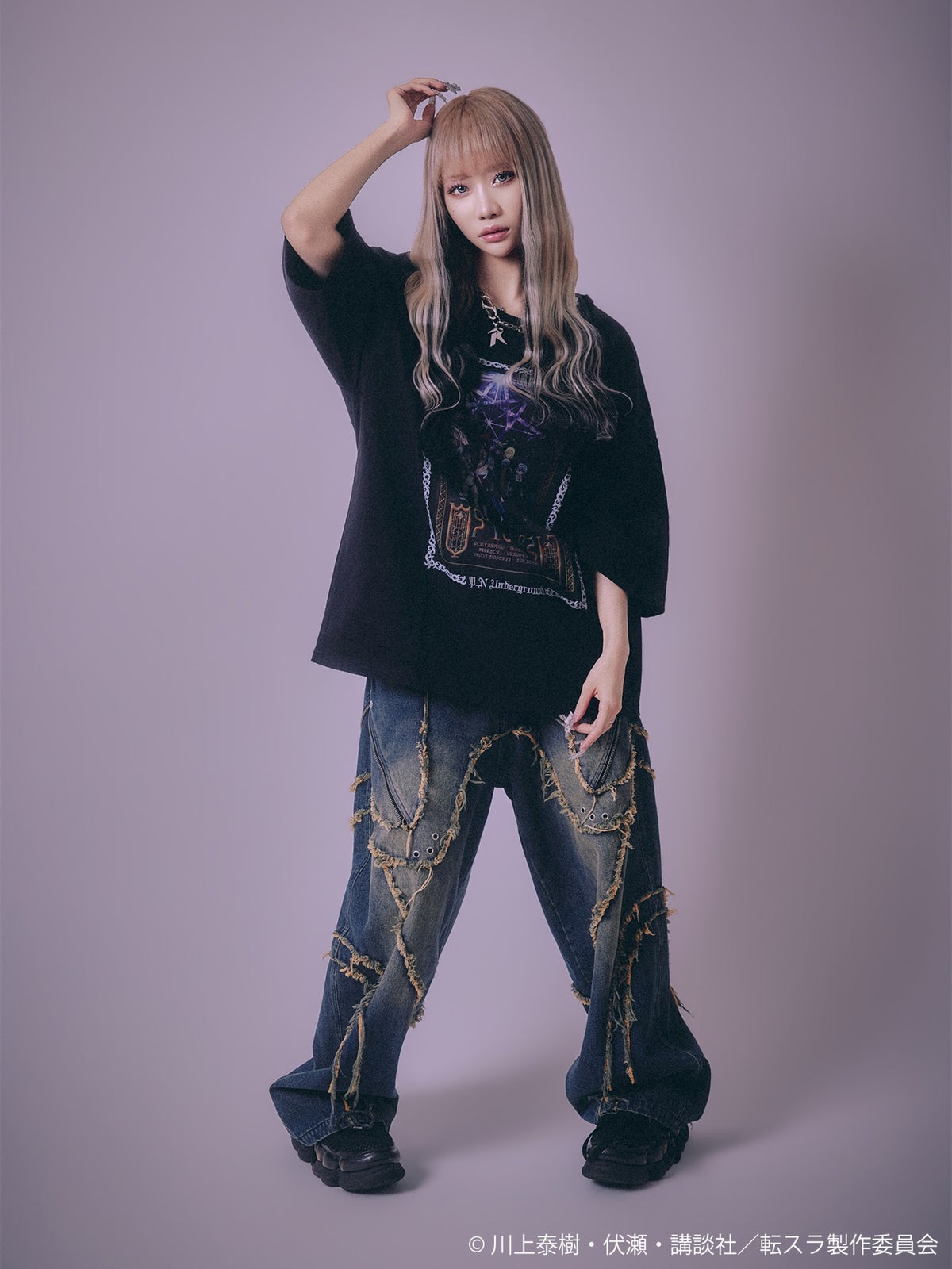 【P.N UNDERGROUND×転生したらスライムだった件】“オクタグラム”ダメージTシャツ