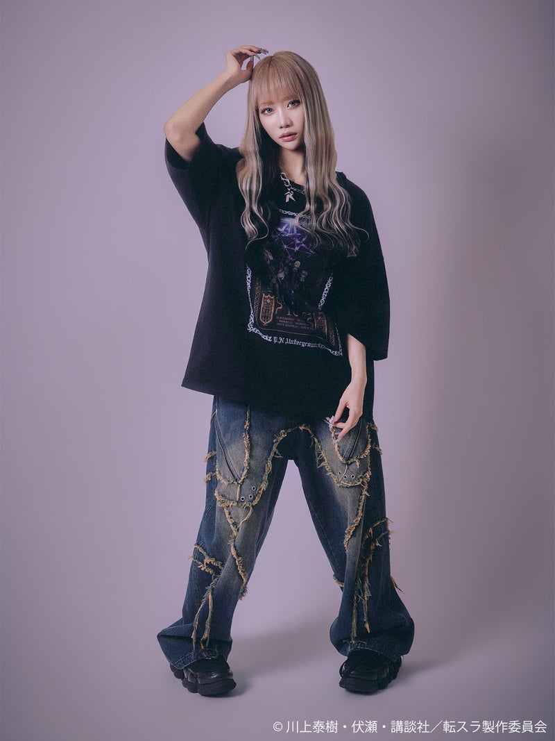 【P.N UNDERGROUND×転生したらスライムだった件】“オクタグラム”ダメージTシャツ