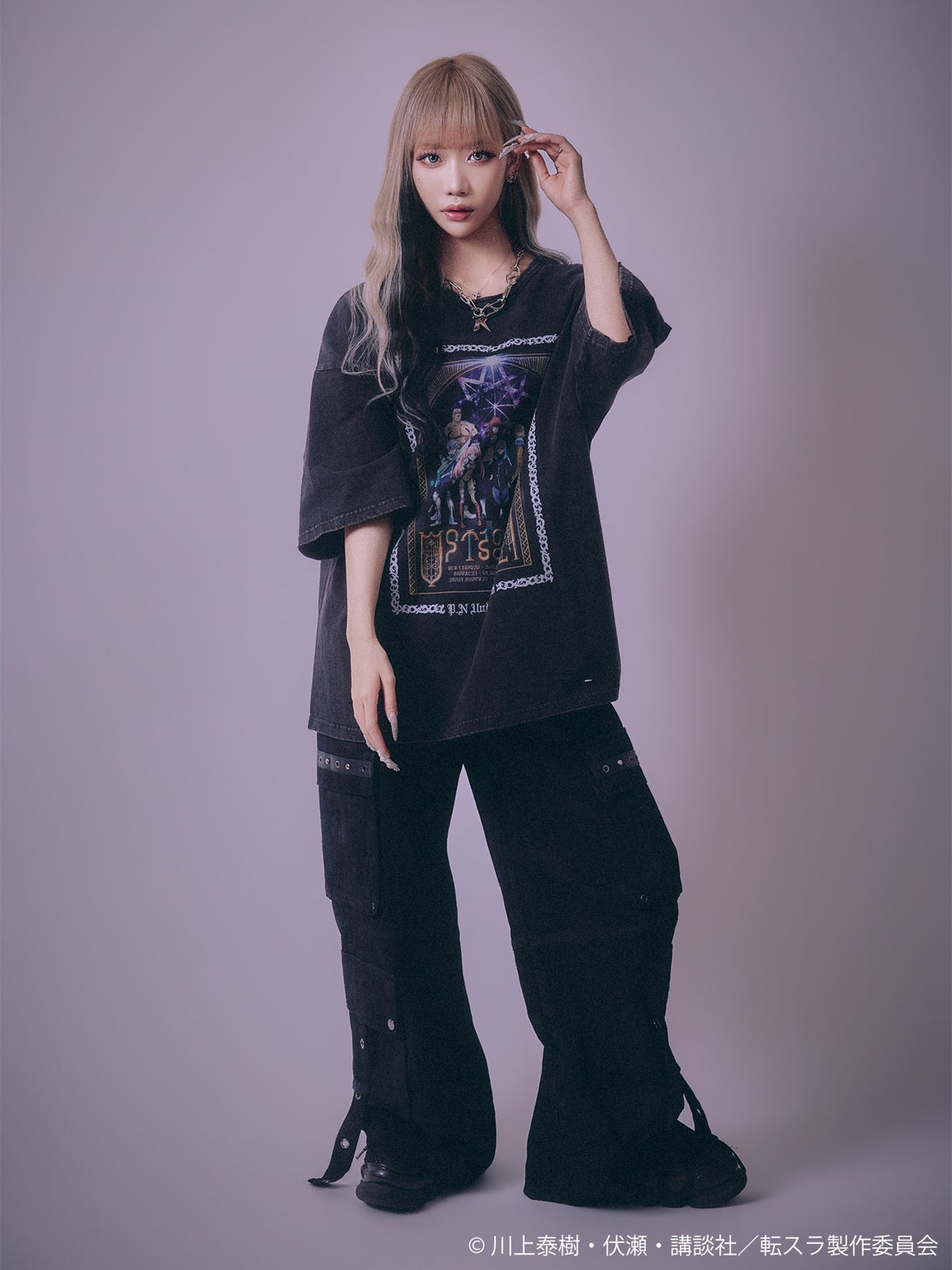 【P.N UNDERGROUND×転生したらスライムだった件】“オクタグラム”ダメージTシャツ