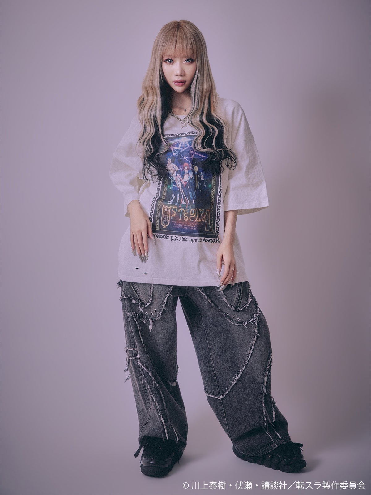 【P.N UNDERGROUND×転生したらスライムだった件】“オクタグラム”ダメージTシャツ