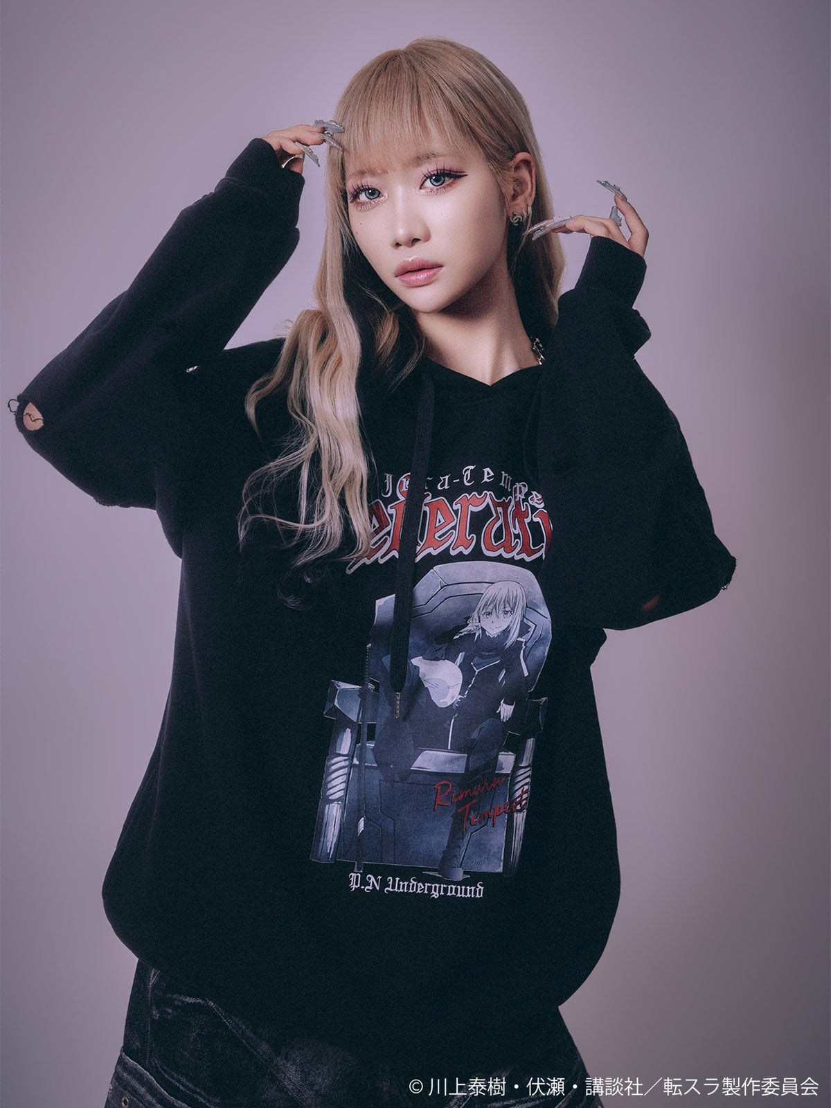 【P.N UNDERGROUND×転生したらスライムだった件】“リムル”ダメージパーカー