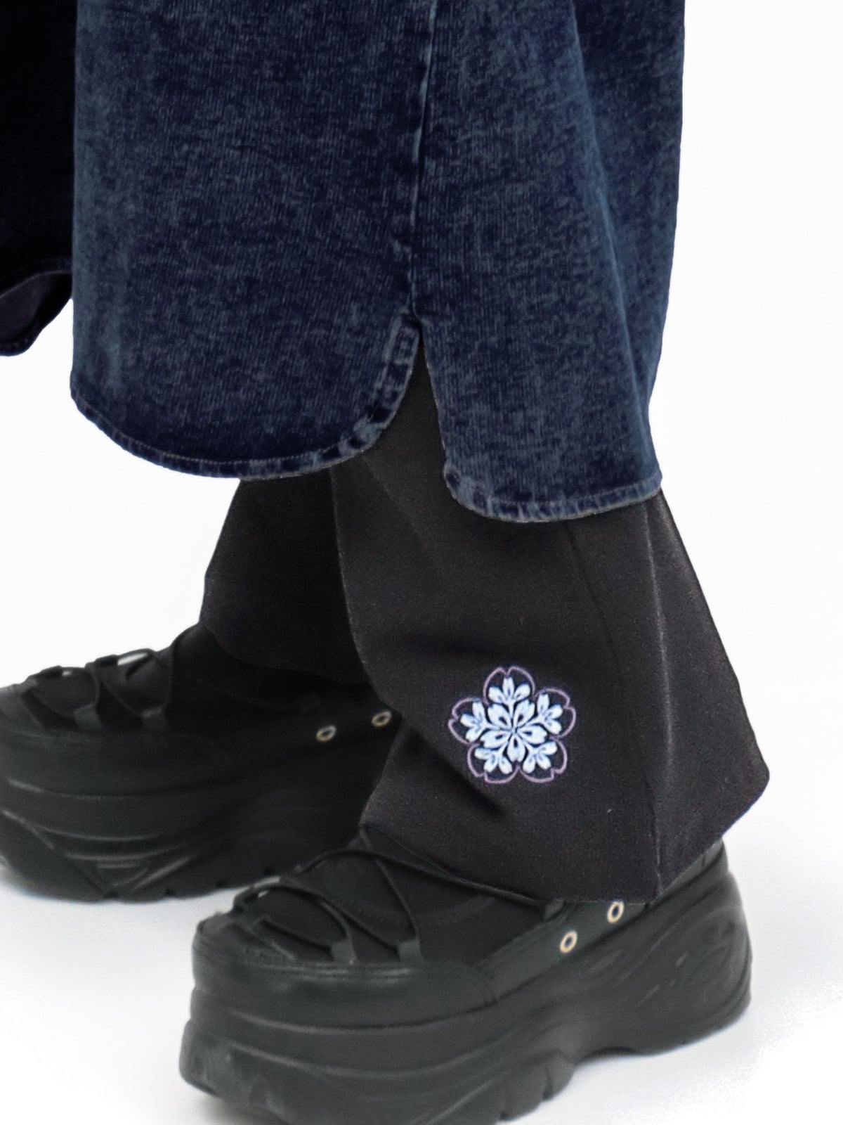 【雅結】桜刺リブフレアパンツ