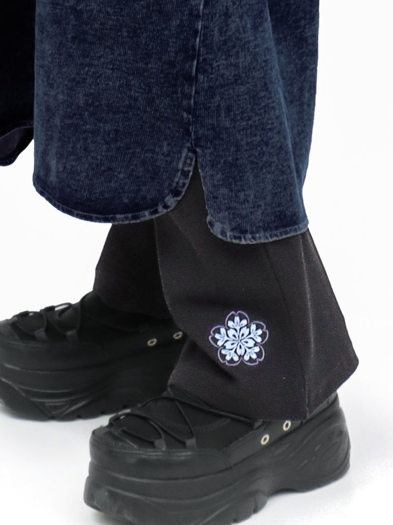 【雅結】桜刺リブフレアパンツ