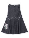 【雅結】百合刺繍デニムマーメイドスカート