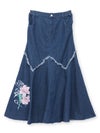 【雅結】百合刺繍デニムマーメイドスカート