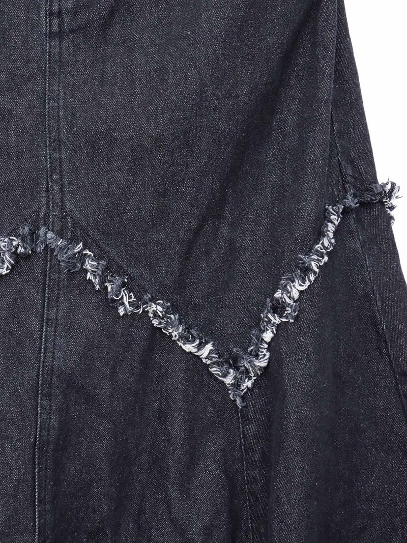 【雅結】百合刺繍デニムマーメイドスカート