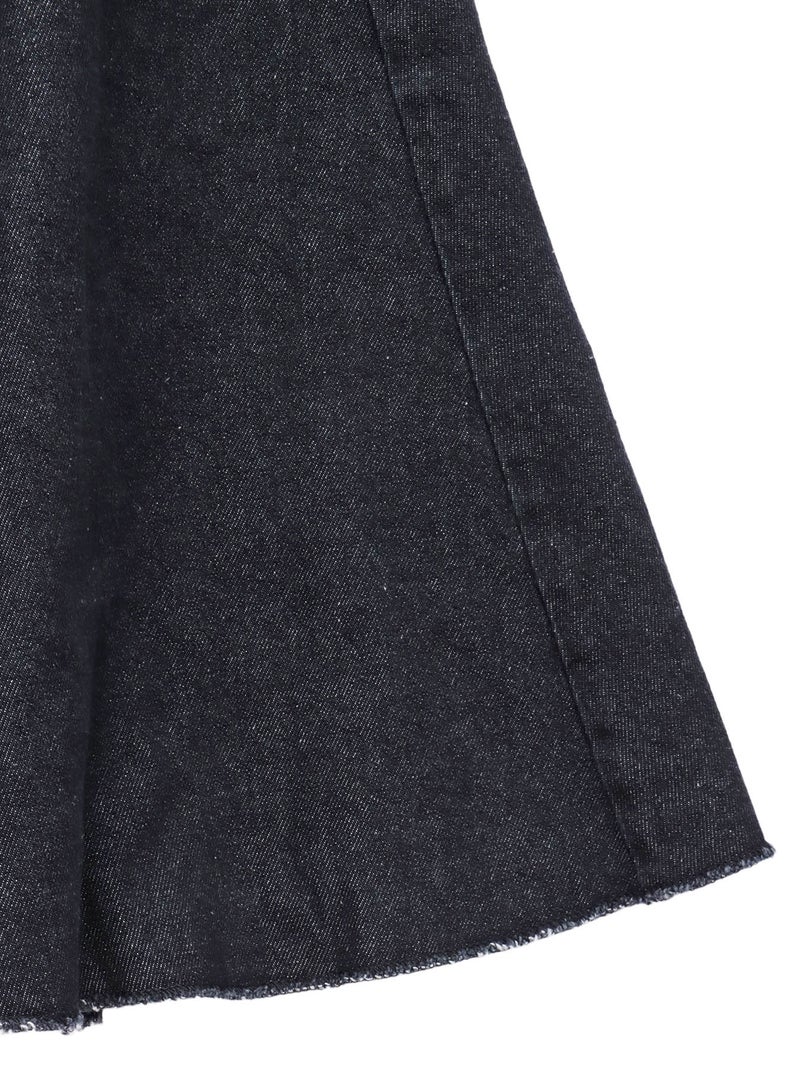 【雅結】百合刺繍デニムマーメイドスカート