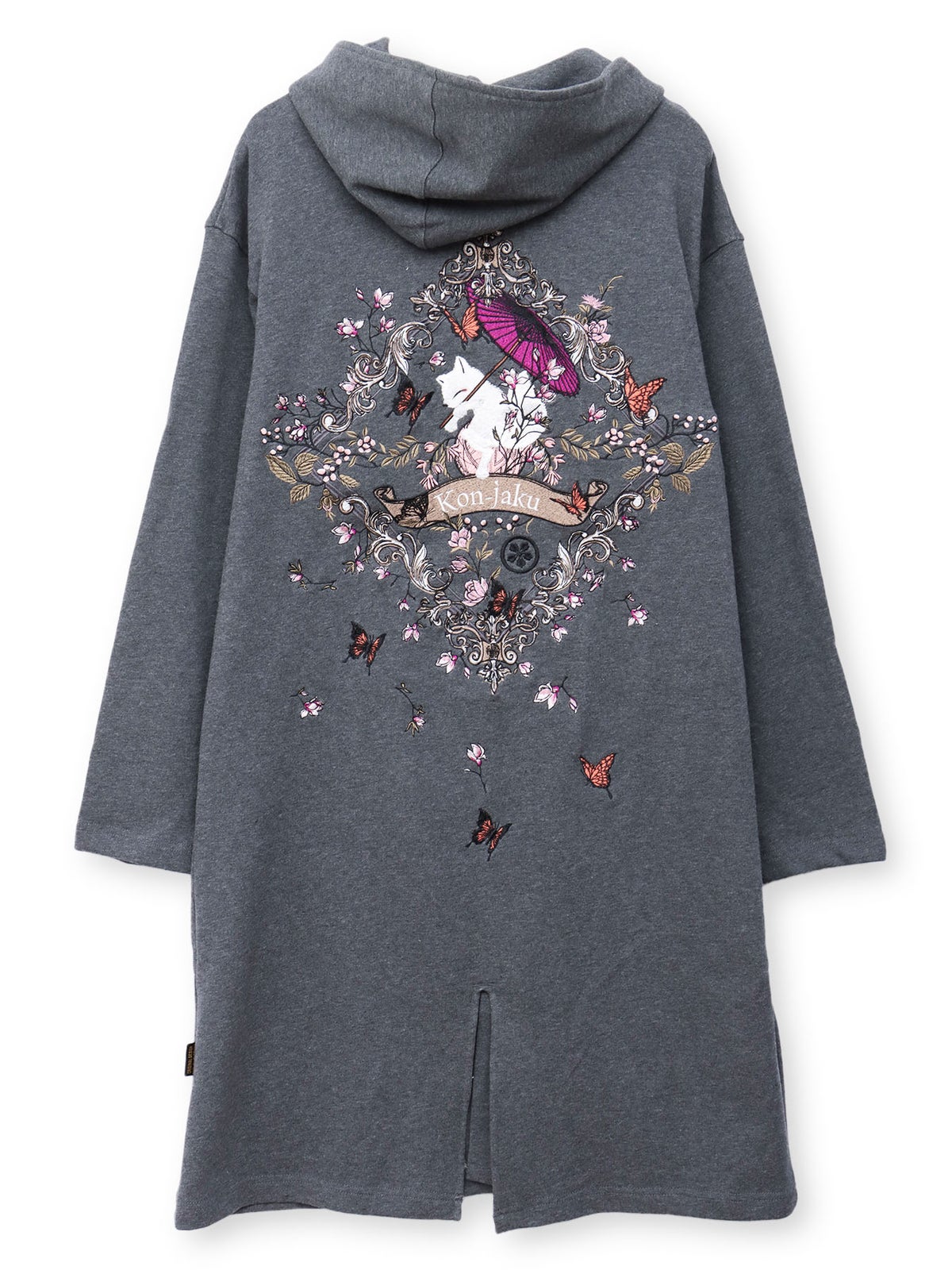 【今昔 -KON-JAKU-】“ビサンチンの花”ナナメZIPロングパーカー