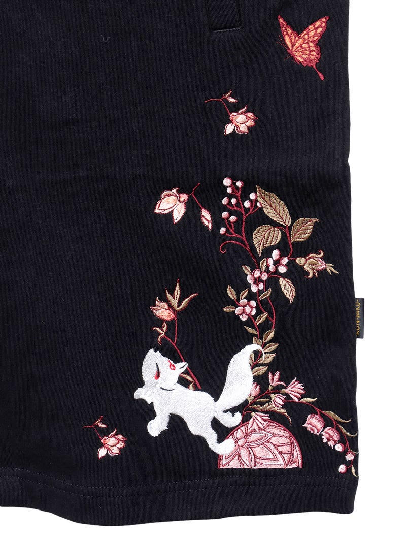 【今昔 -KON-JAKU-】“ビサンチンの花”ナナメZIPロングパーカー