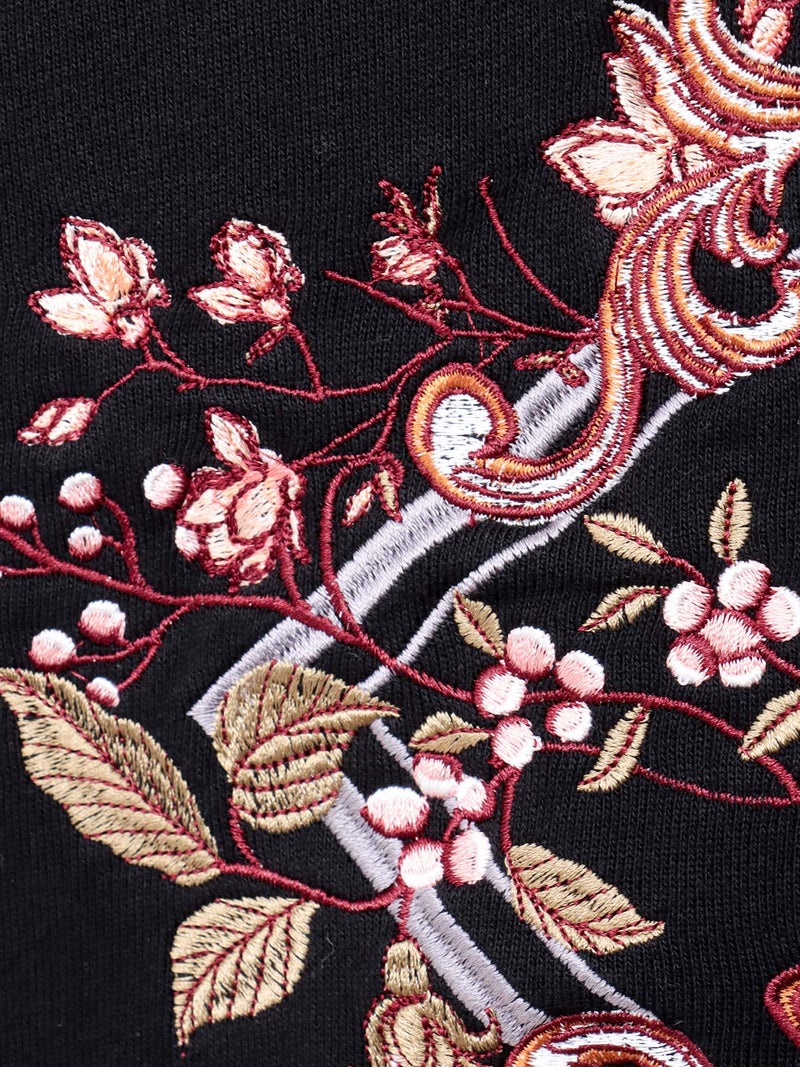 【今昔 -KON-JAKU-】“ビサンチンの花”ナナメZIPロングパーカー