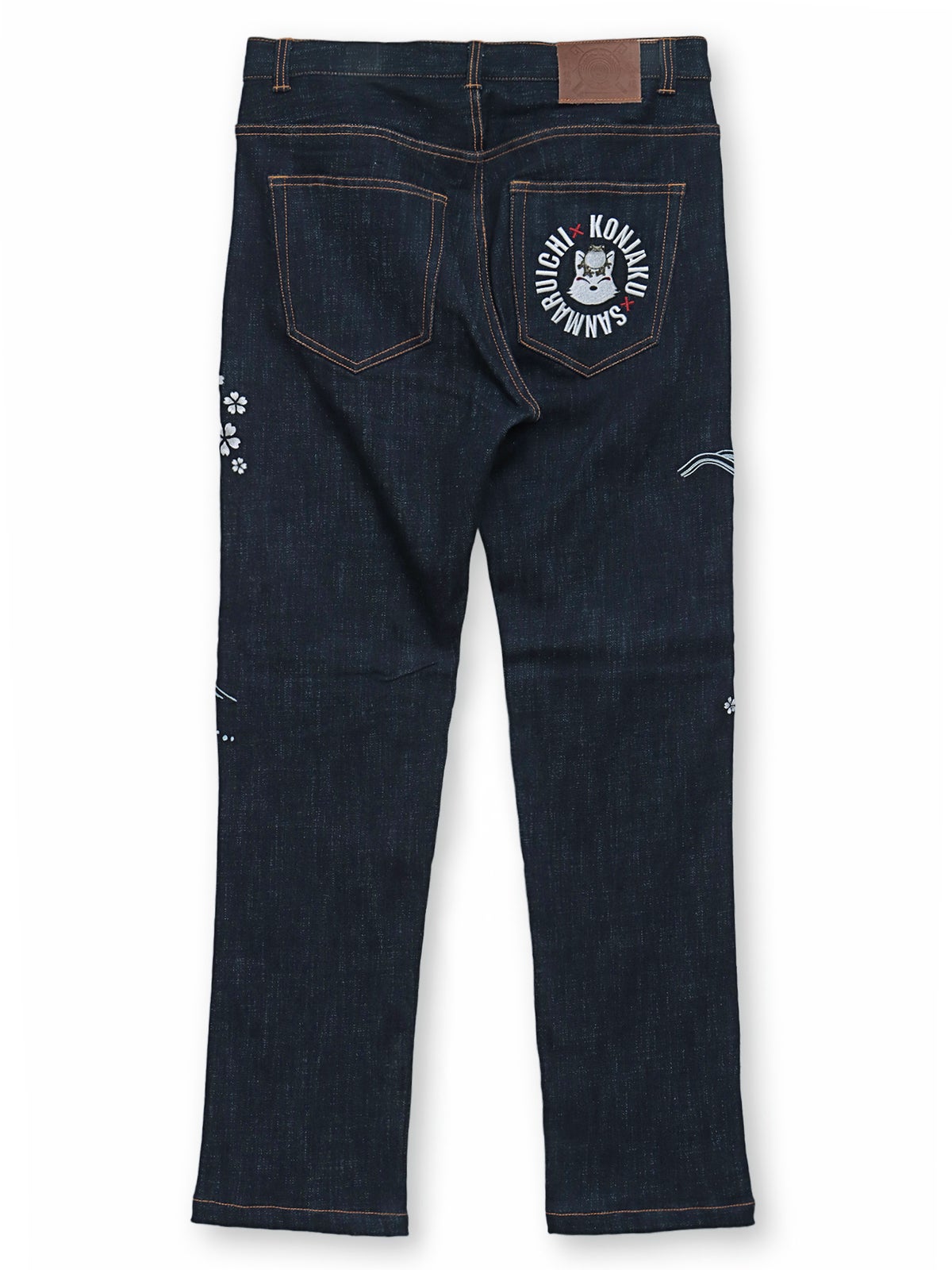【今昔 -KON-JAKU-×参丸一】コラボ刺繍入りデニムパンツ