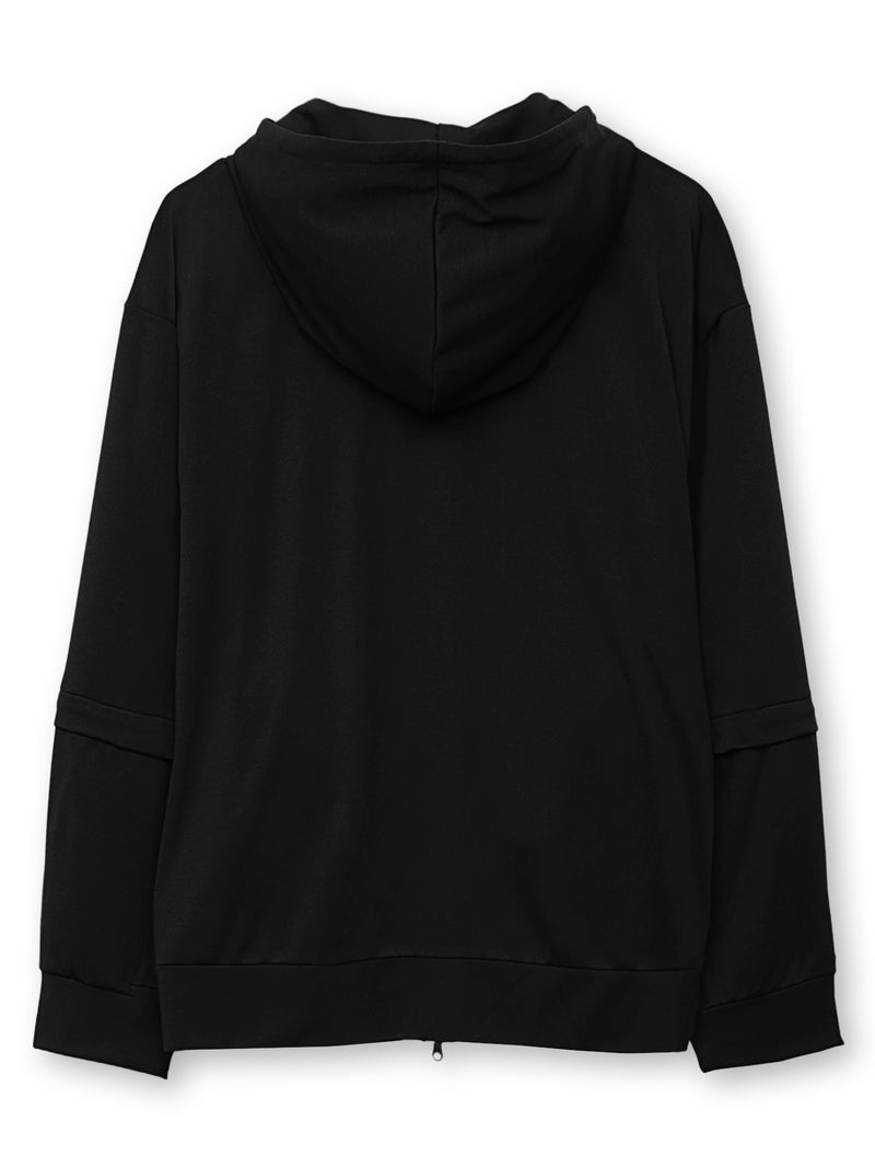 【雅結】“桜と雲”刺繍入り袖脱着ZIPパーカー