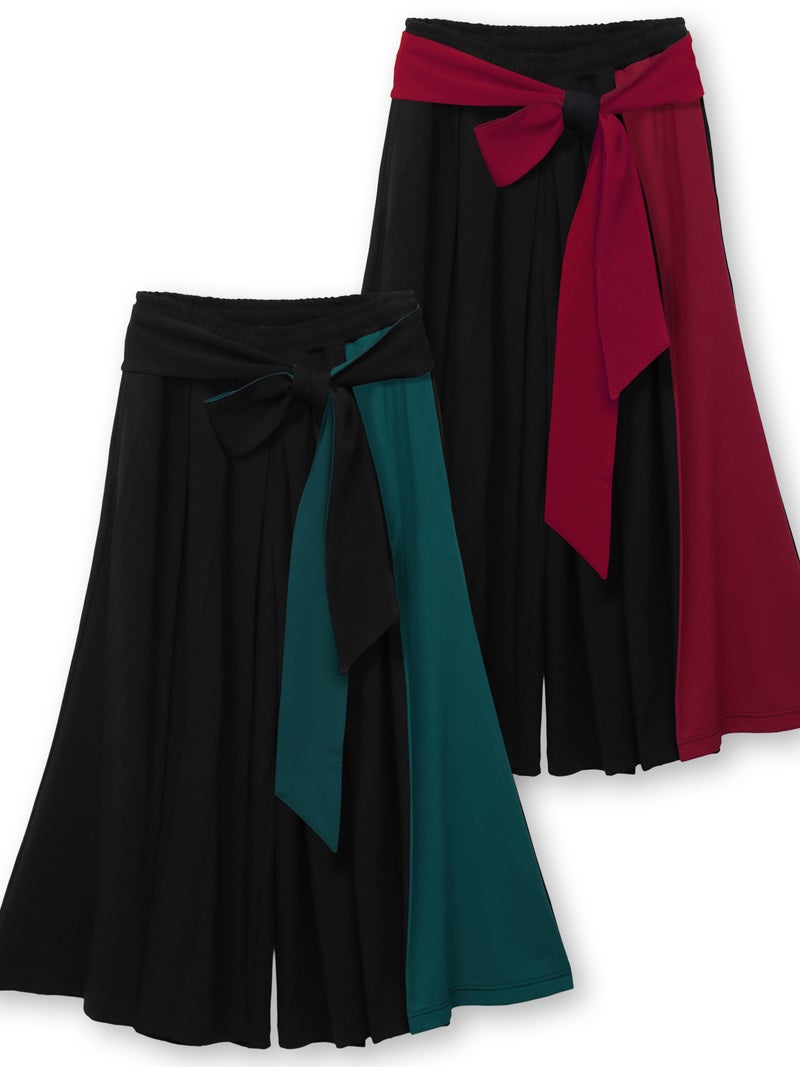 【雅結 -EN-】“無”飾り帯付き切替ハカマパンツ