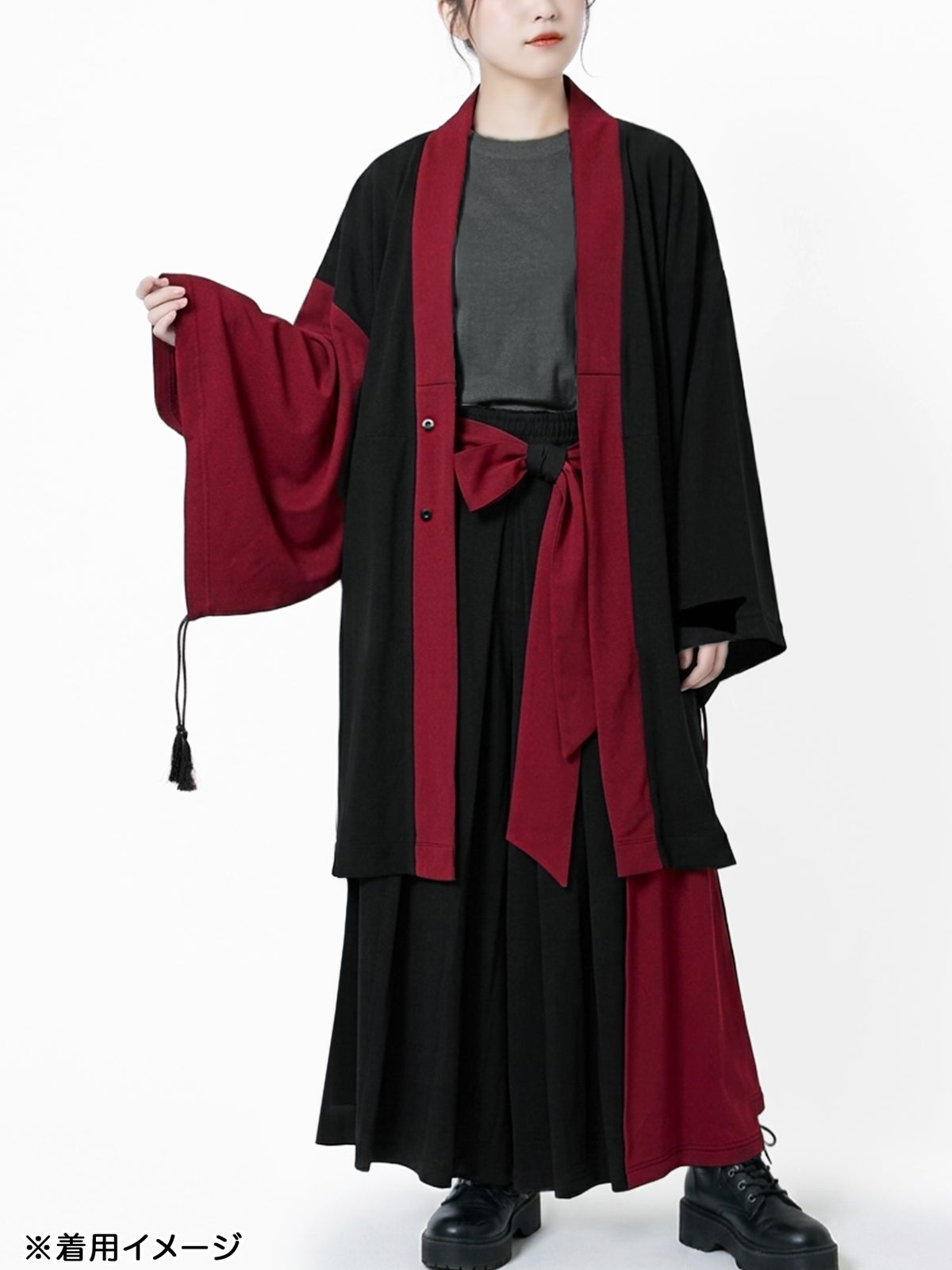 【雅結 -EN-】“無”飾り帯付き切替ハカマパンツ