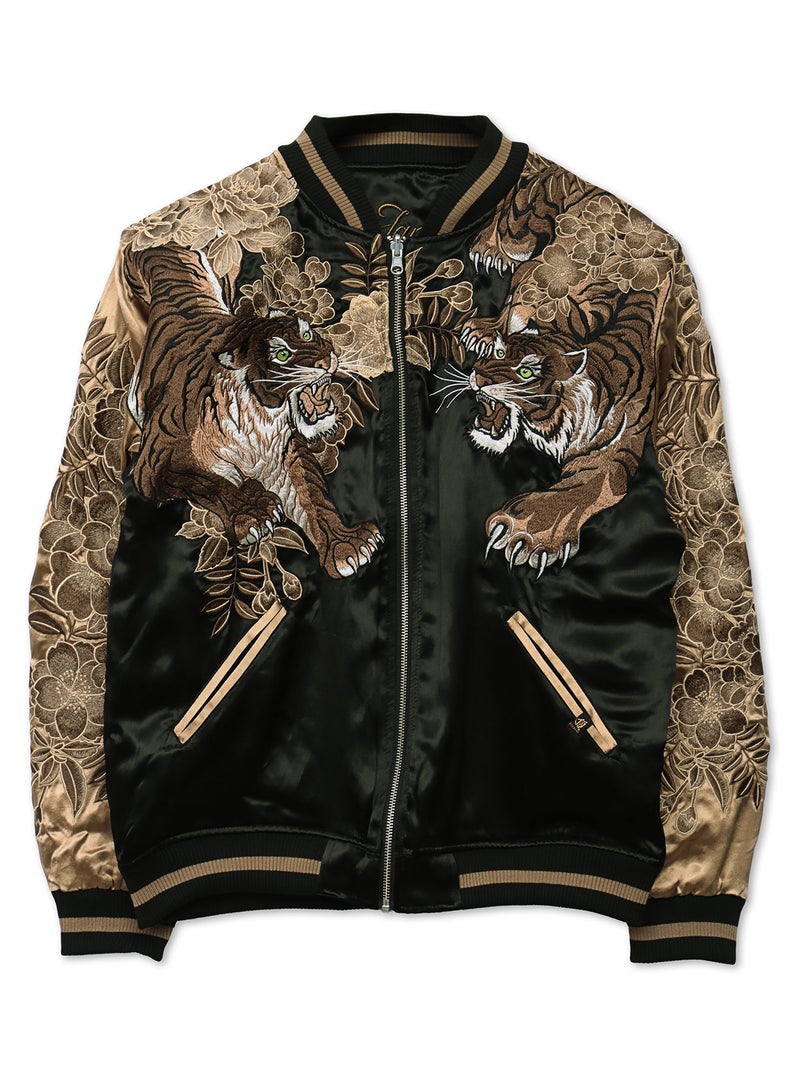 【絡繰魂・頂】“猛虎ノ頂”総刺繍リバーシブルスカジャン