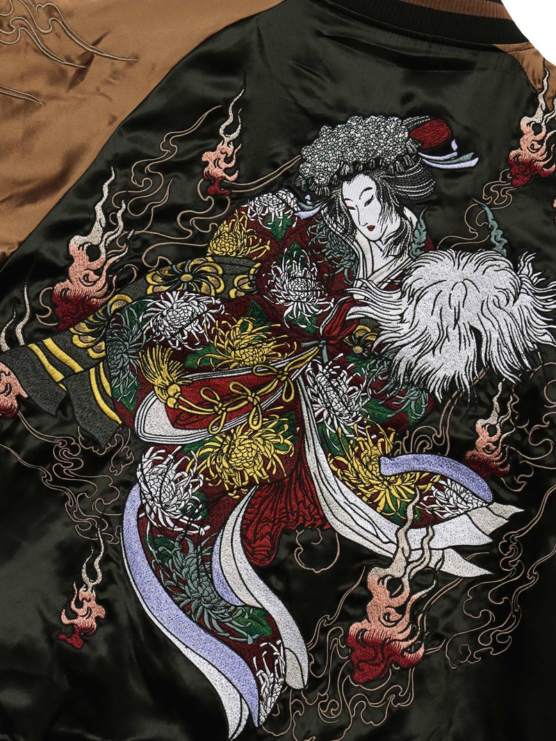 【絡繰魂】“戦国浮世絵 八重垣姫”刺繍入りリバーシブルスカジャン