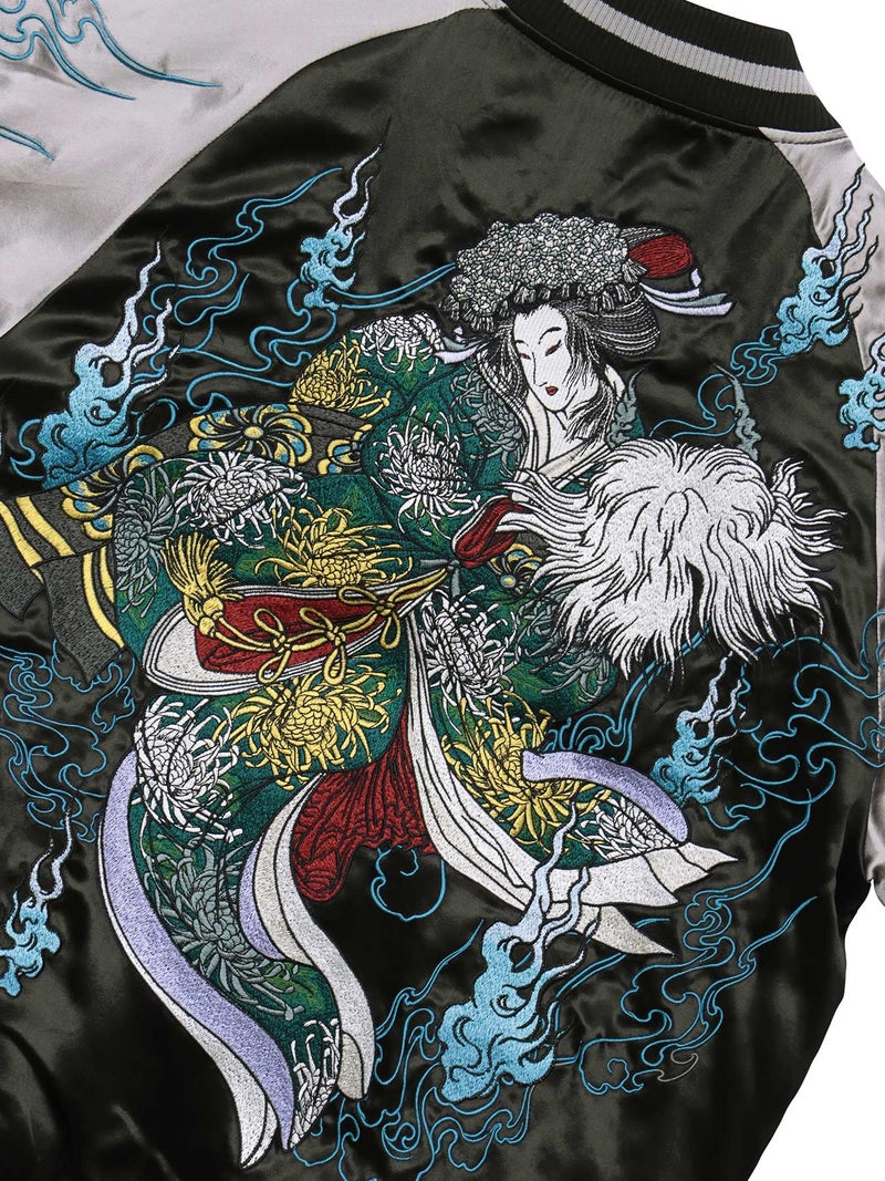 【絡繰魂】“戦国浮世絵 八重垣姫”刺繍入りリバーシブルスカジャン