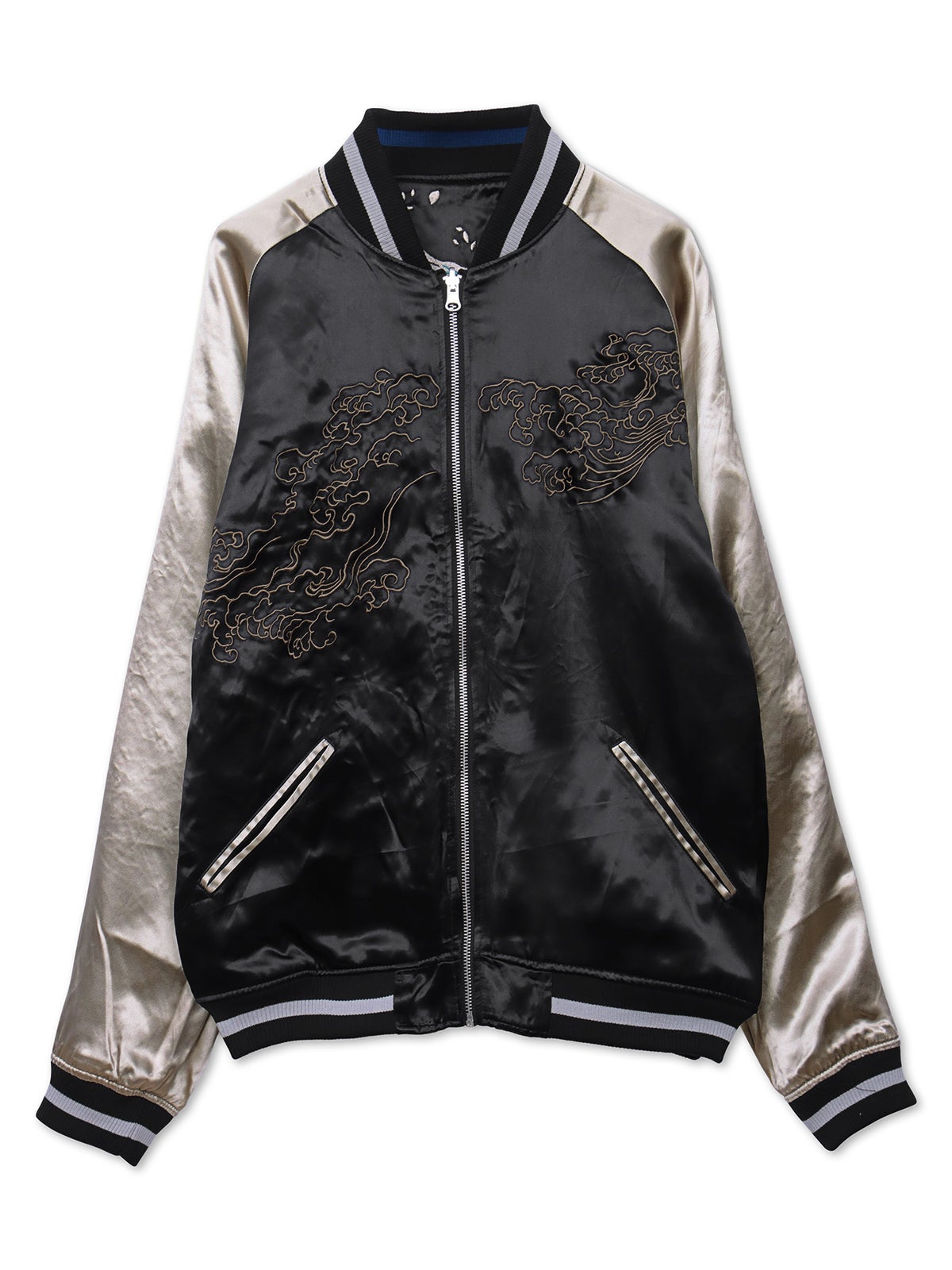 【絡繰魂・粋】“座頭鯨飛翔”総刺繍リバーシブルスカジャン