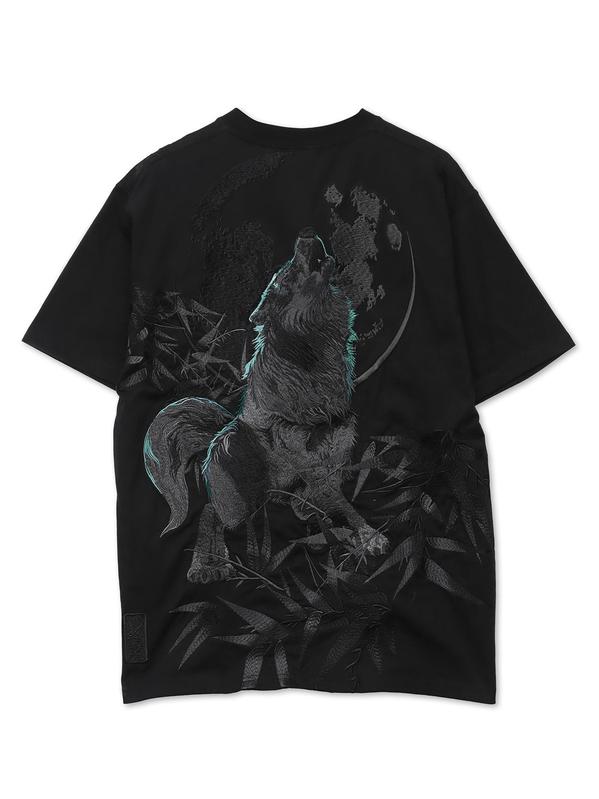 【絡繰魂・漆】“漆の黒狼”総刺繍半袖Tシャツ