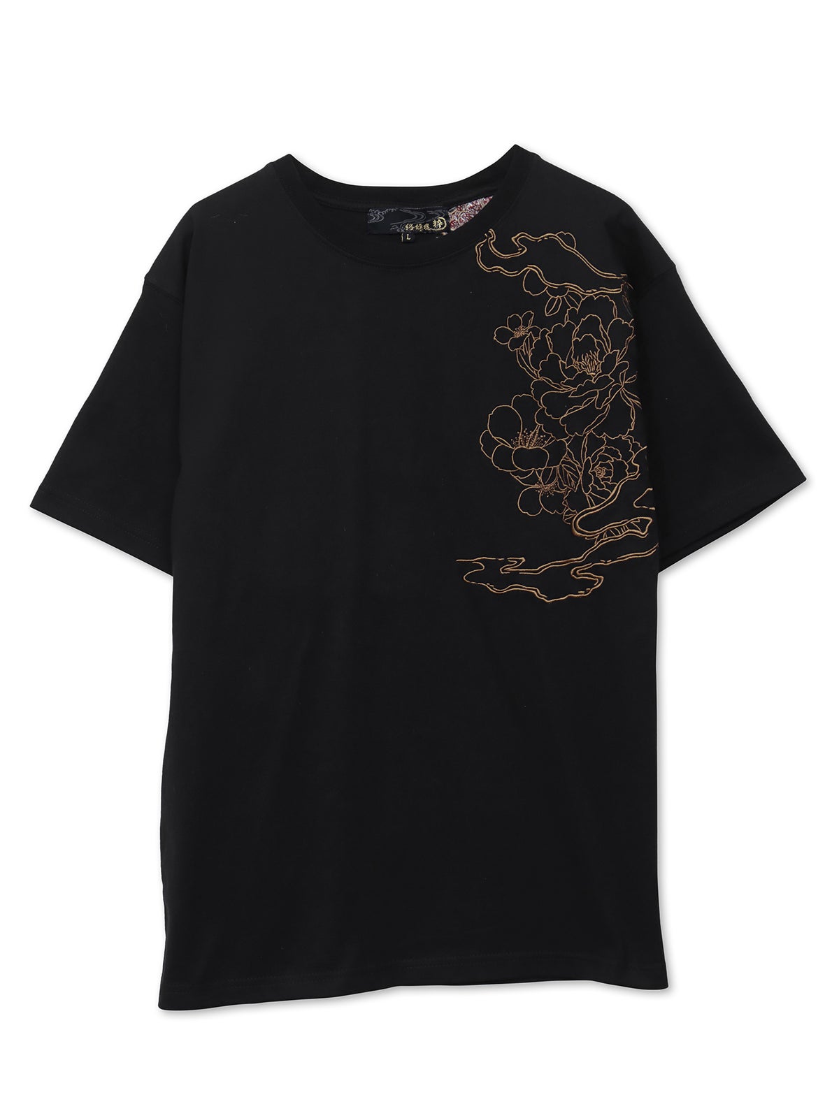 【絡繰魂・粋】“九尾と牡丹”刺繍入り半袖Tシャツ