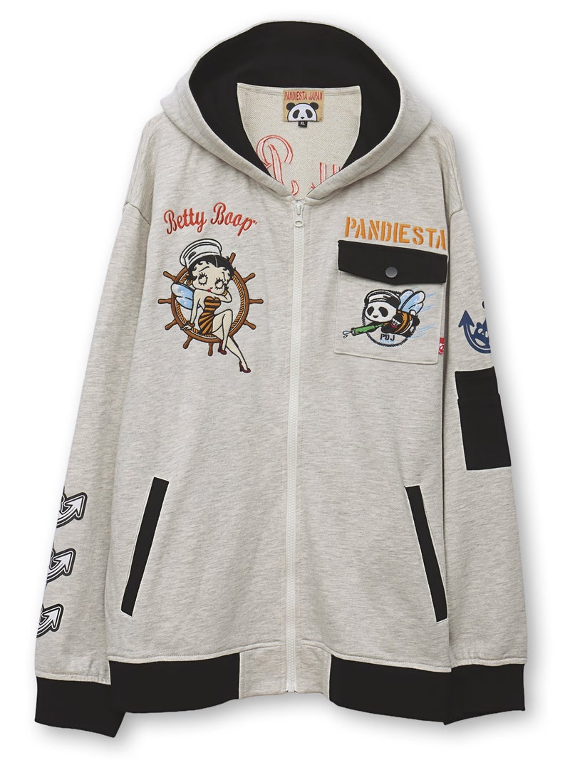 【PANDIESTA JAPAN×BETTY BOOP】“Honey Bee”刺繍入りZIPパーカー