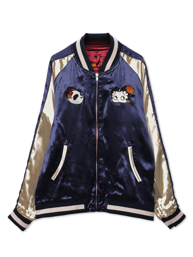 【PANDIESTA JAPAN×BETTY BOOP】“花魁道中”総刺繍リバーシブルスカジャン