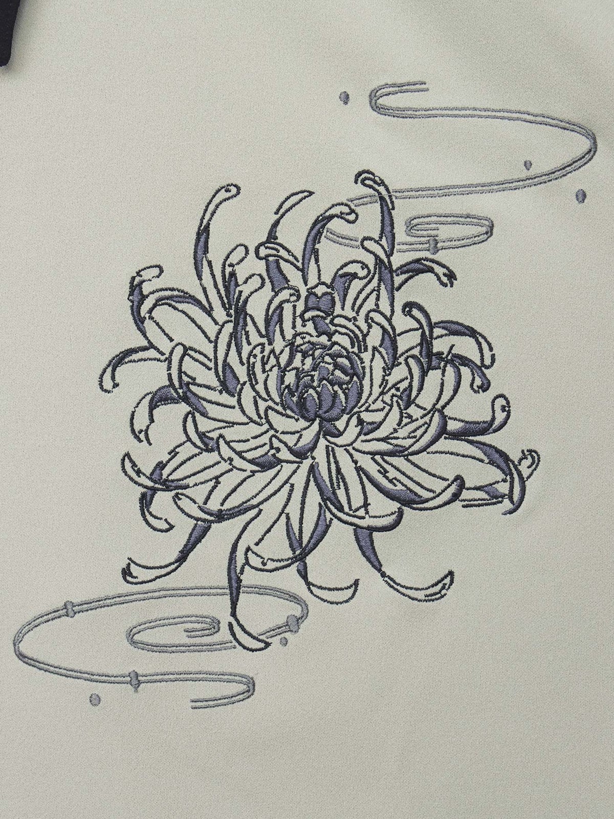 【雅結】菊刺繍袖脱着シャツ