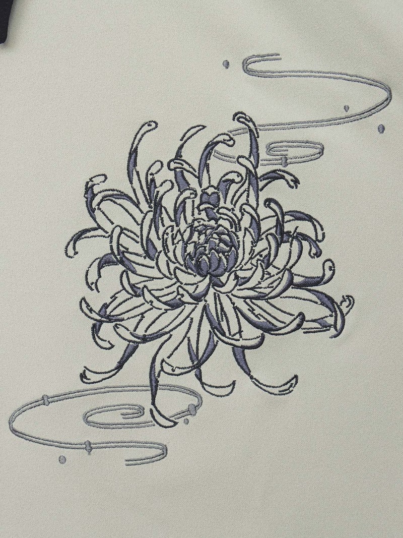 【雅結】菊刺繍袖脱着シャツ