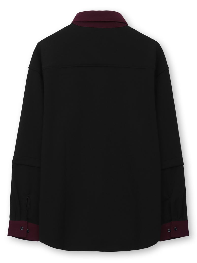 【雅結】菊刺繍袖脱着シャツ