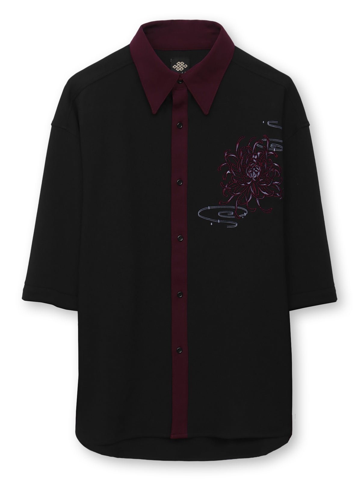 【雅結】菊刺繍袖脱着シャツ