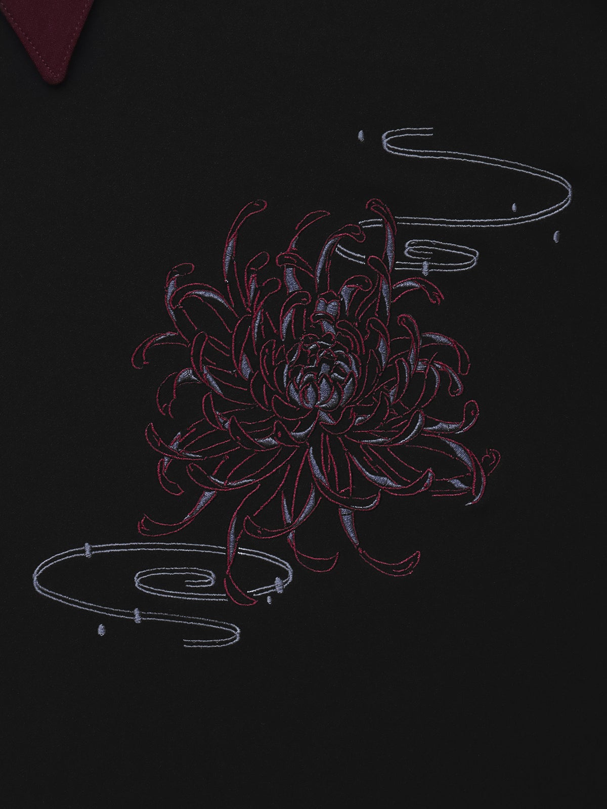 【雅結】菊刺繍袖脱着シャツ