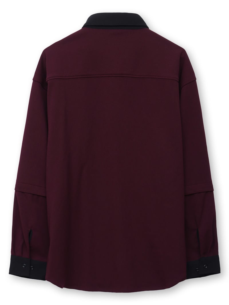 【雅結】菊刺繍袖脱着シャツ