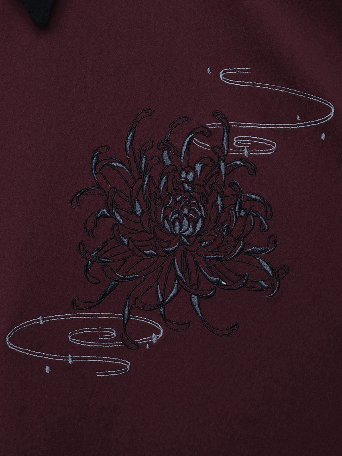 【雅結】菊刺繍袖脱着シャツ