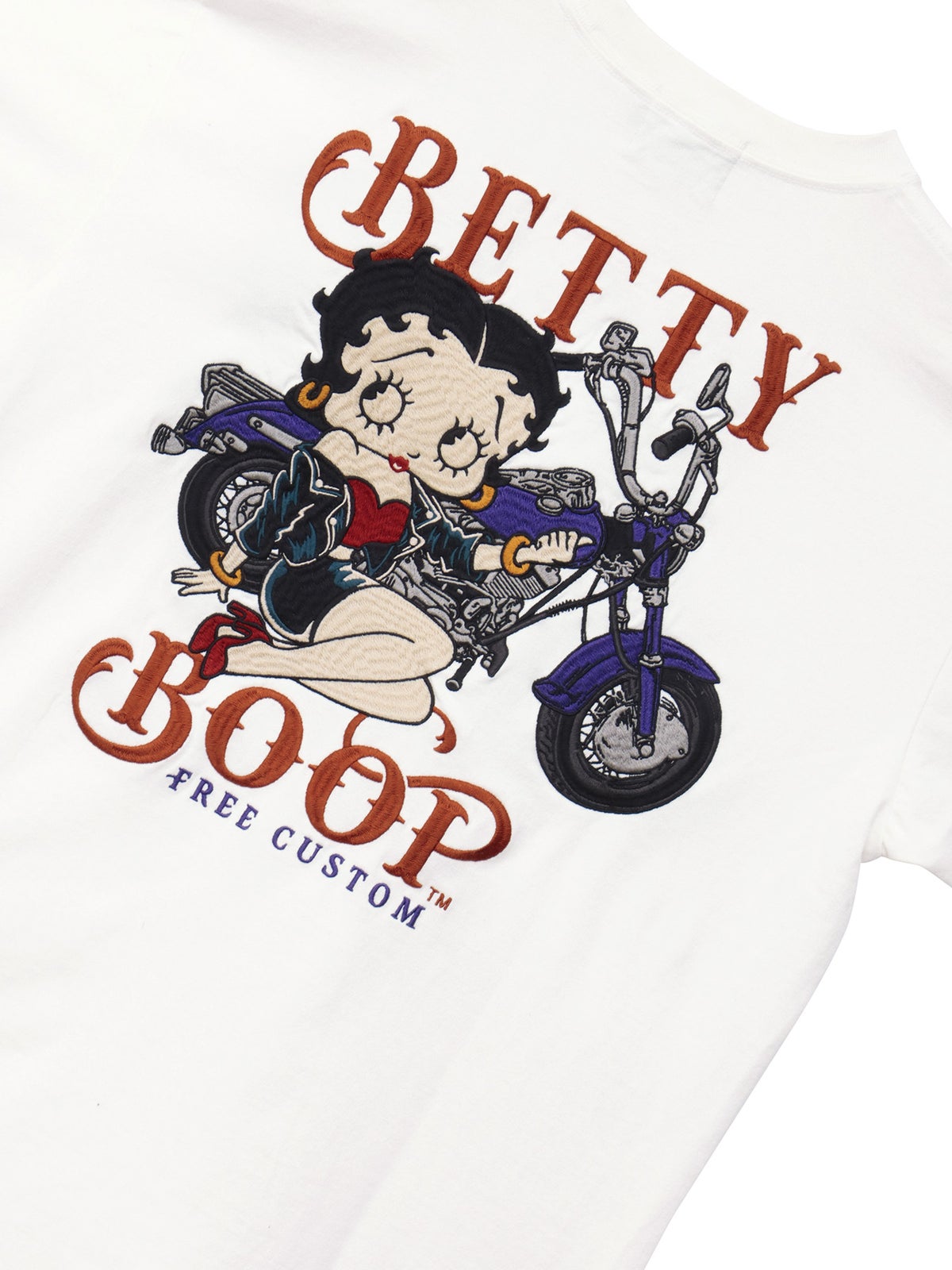 【BETTY BOOP】“BIKE ベティ”刺繍入りTEE