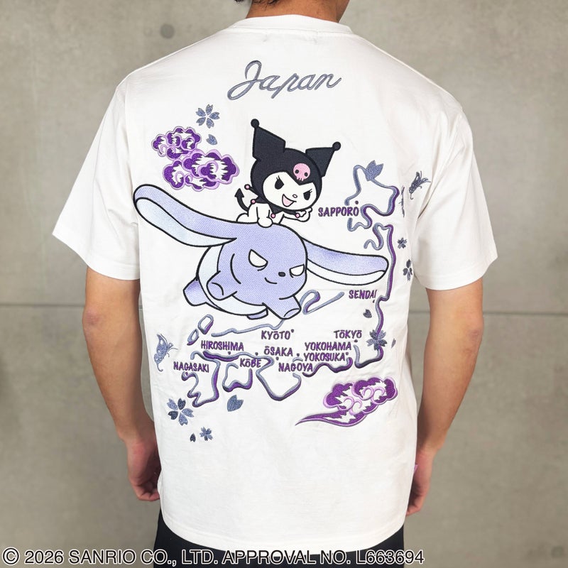 ＜予約＞【絡繰魂・粋×KUROMI】“KUROMI JAPAN”刺繍入りTシャツ